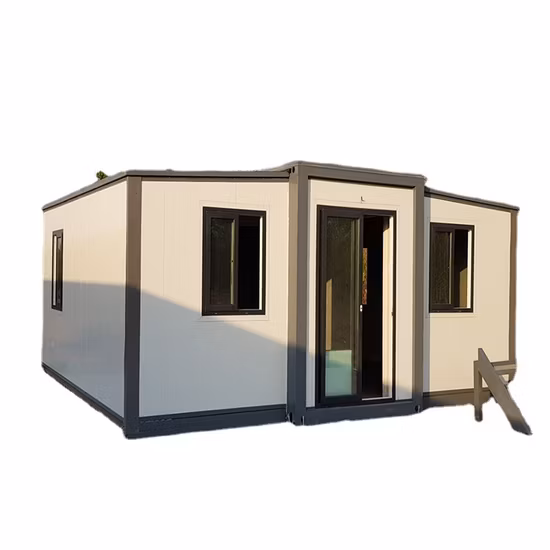 Lujo moderno Estructura de acero plegable móvil de 20 pies Estándar Modular Ampliable Sala de estar Panel sándwich de oficina Casa prefabricada prefabricada portátil de contenedores de envío