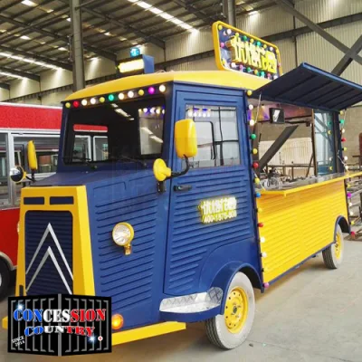 Retro Electric Food Truck Street Driveable Food Trailer Truck Car para tienda minorista en la calle